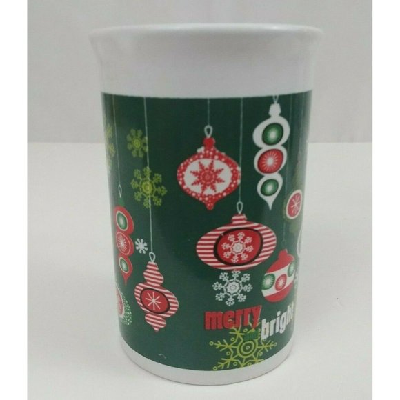 Royal Norfolk Merry Bright Christmas Ornament Christmas 4.5" Coffee Cup - Picture 2 of 7